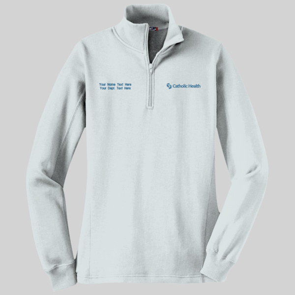 Catholic Health - w/ Name - Ladies 1/4 Zip Sweatshirt Thumbnail