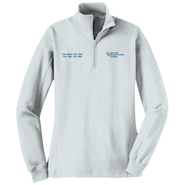 Mount St. Mary's - w/ Name - Ladies 1/4 Zip Sweatshirt Thumbnail