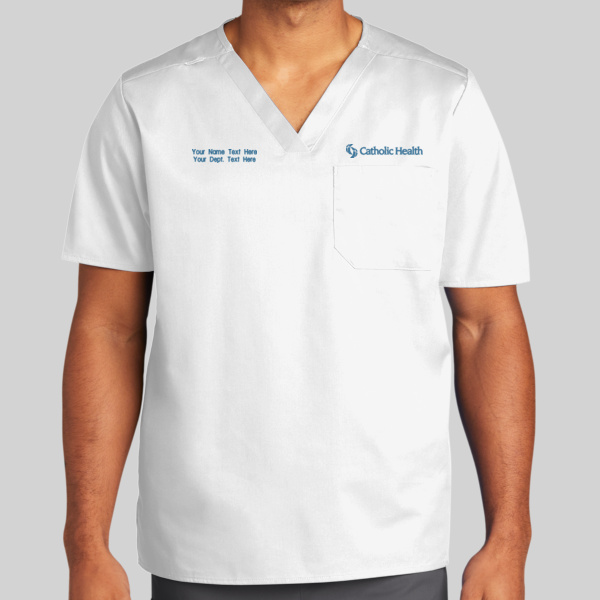 Catholic Health - Unisex WorkFlex ™ Chest Pocket V Neck Top Thumbnail