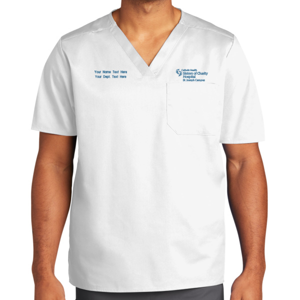 St. Joseph Campus - Unisex WorkFlex ™ Chest Pocket V Neck Top Thumbnail