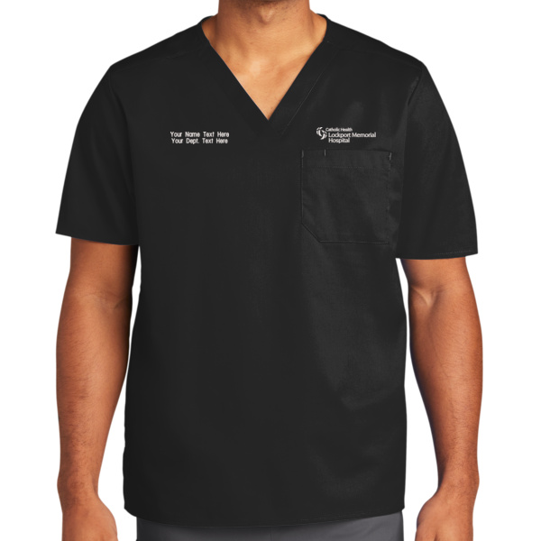 Lockport Memorial - Unisex WorkFlex ™ Chest Pocket V Neck Top Thumbnail