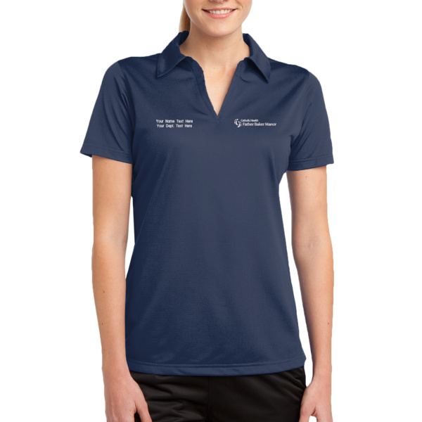 Father Baker Manor - w/ Name - Ladies PosiCharge ® Active Textured Polo Thumbnail
