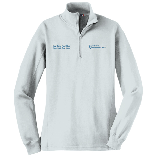 Father Baker Manor - w/ Name - Ladies 1/4 Zip Sweatshirt Thumbnail