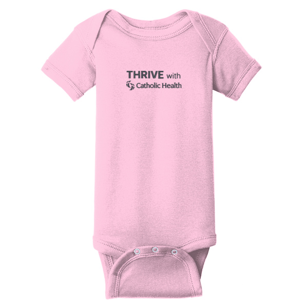 THRIVE with Catholic Health - Infant Short Sleeve Baby Rib Bodysuit Thumbnail